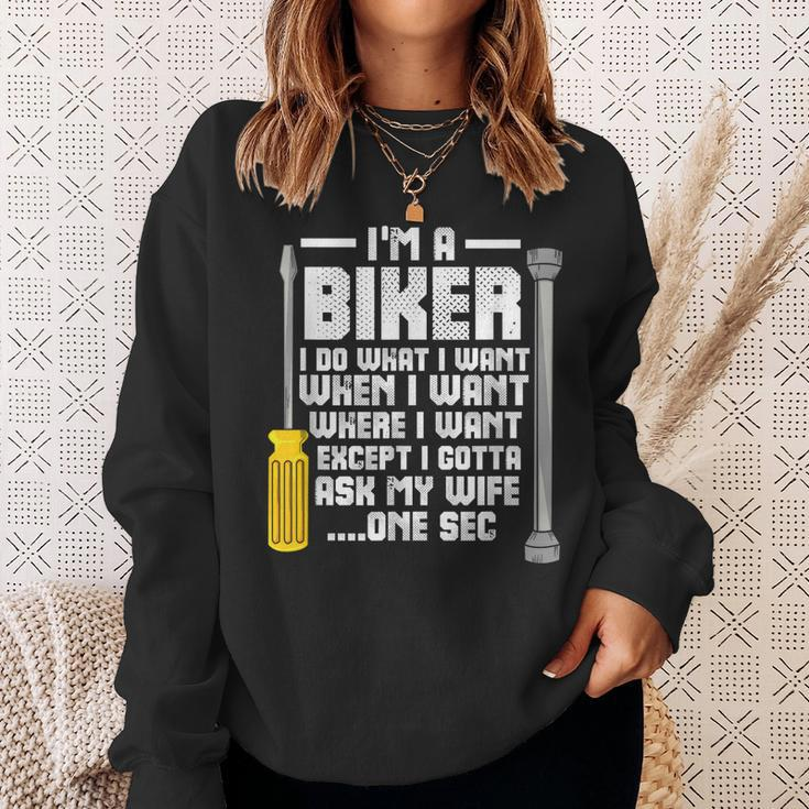 Funny Biker For A Motorcycle Lover Gift For Mens Sweatshirt Gifts for Her