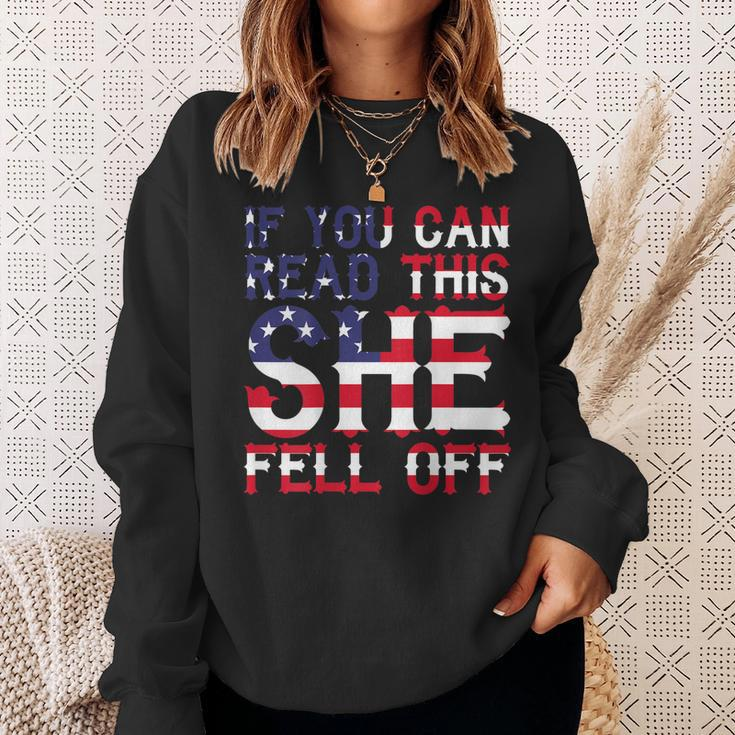 Funny Biker If You Can Read This She Fell Off Quote On Back Gift For Mens Sweatshirt Gifts for Her