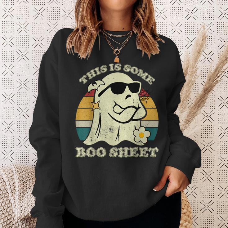 This Is Some Boo Sheet Halloween Boo Ghost Costume Sweatshirt Gifts for Her