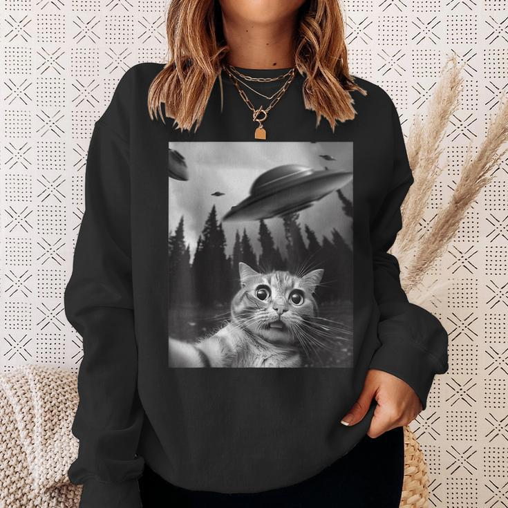 Cat Selfie With Ufos Sweatshirt Gifts for Her