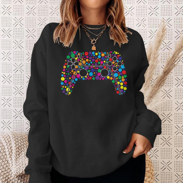 Colourful Polka Dot Video Game International Dot Day Sweatshirt Gifts for Her