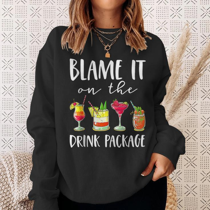 Funny Cruise Blame It On The Drink Package Sweatshirt Gifts for Her