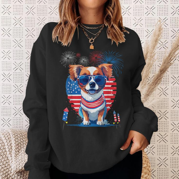Funny Cute Puppy Dog Lover Celebrate 4Th Of July Dog Sweatshirt Gifts for Her