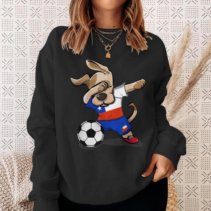 Dabbing Dog Chile Soccer Jersey Chilean Football Lover Sweatshirt Gifts for Her