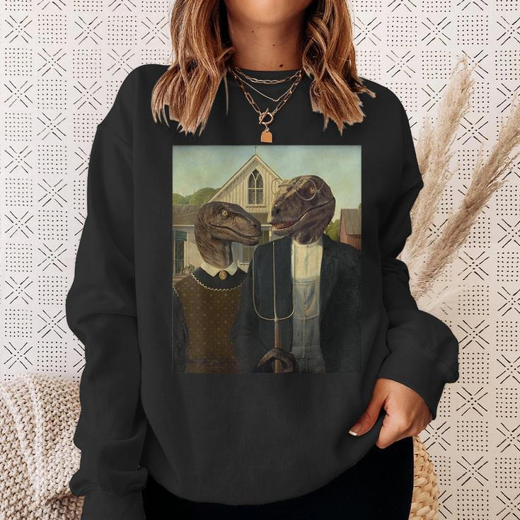 Funny Dinosaur Funny Velociraptor Dinosaur Lover Sweatshirt Gifts for Her