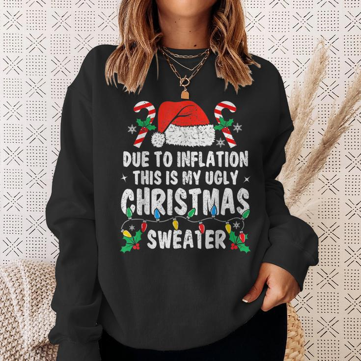 Due To Inflation Ugly Christmas Sweaters Holiday Party Sweatshirt Gifts for Her