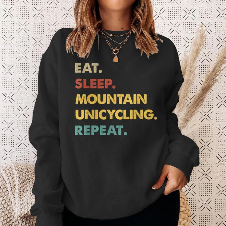 Eat Sleep Mountain-Unicycling Repeat Sweatshirt Gifts for Her
