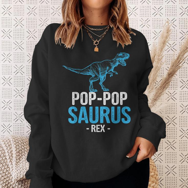 Funny Fathers Day Gift For Grandpa Poppop Saurus Rex Sweatshirt Gifts for Her