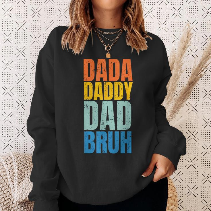 Funny Fathers Day Vintage Dada Daddy Dad Bruh Fathers Day Sweatshirt Gifts for Her