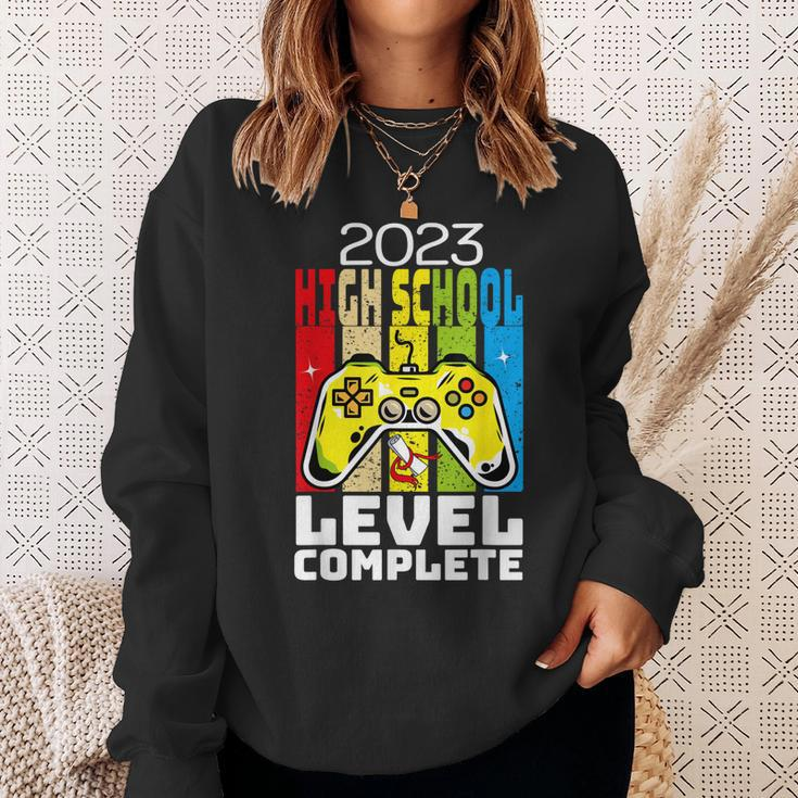 Funny Graduation 2023 High School Level Complete Video Gamer Sweatshirt Gifts for Her