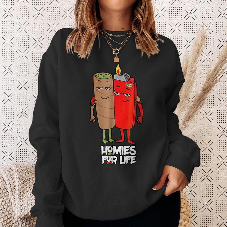 Funny Homies For Life Weed Marijuana Lover Sweatshirt Gifts for Her