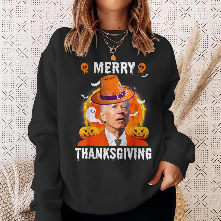 Joe Biden Happy Halloween Merry Thanksgiving Sweatshirt Gifts for Her