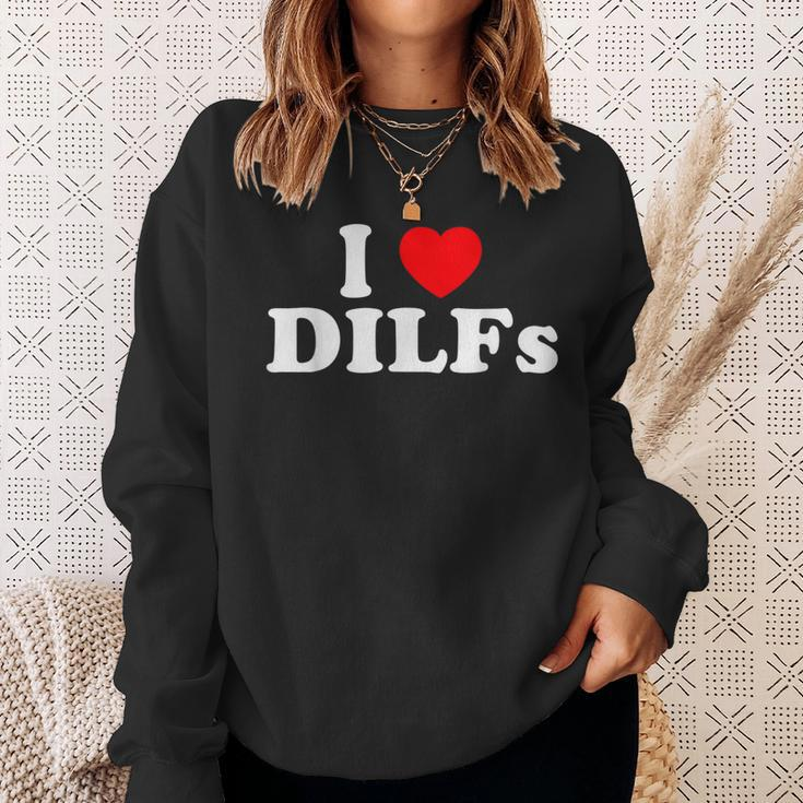 I Love Dilfs I Heart Dilfs Red Heart Cool Sweatshirt Gifts for Her