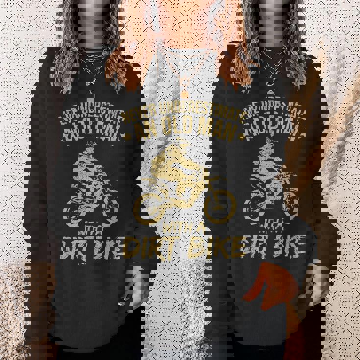 Funny Motocross Never Underestimate Sweatshirt Gifts for Her