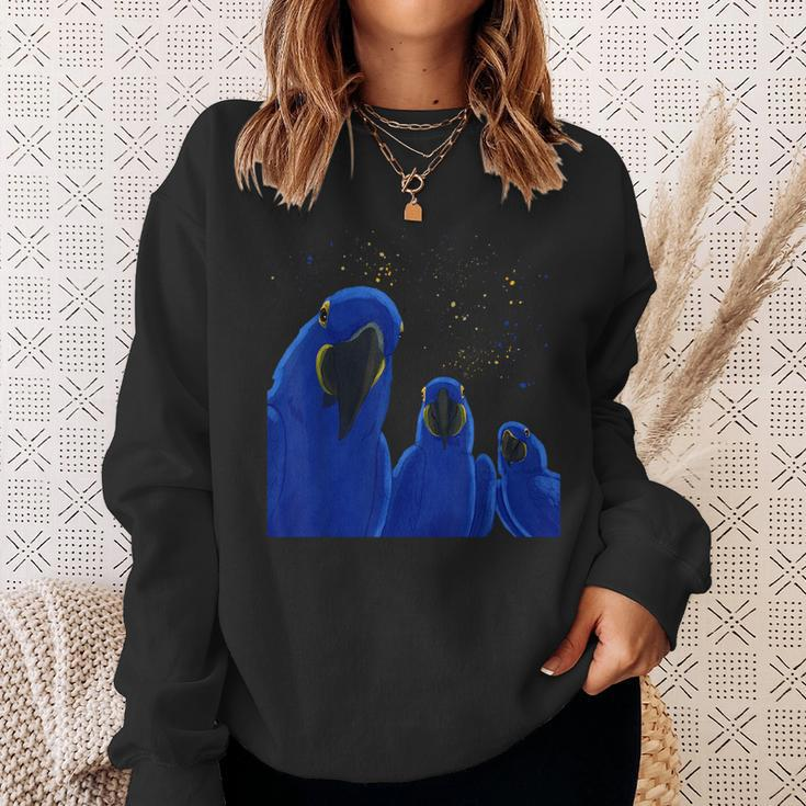 Funny Parrots Birds Hyacinth Macaw Sweatshirt Gifts for Her