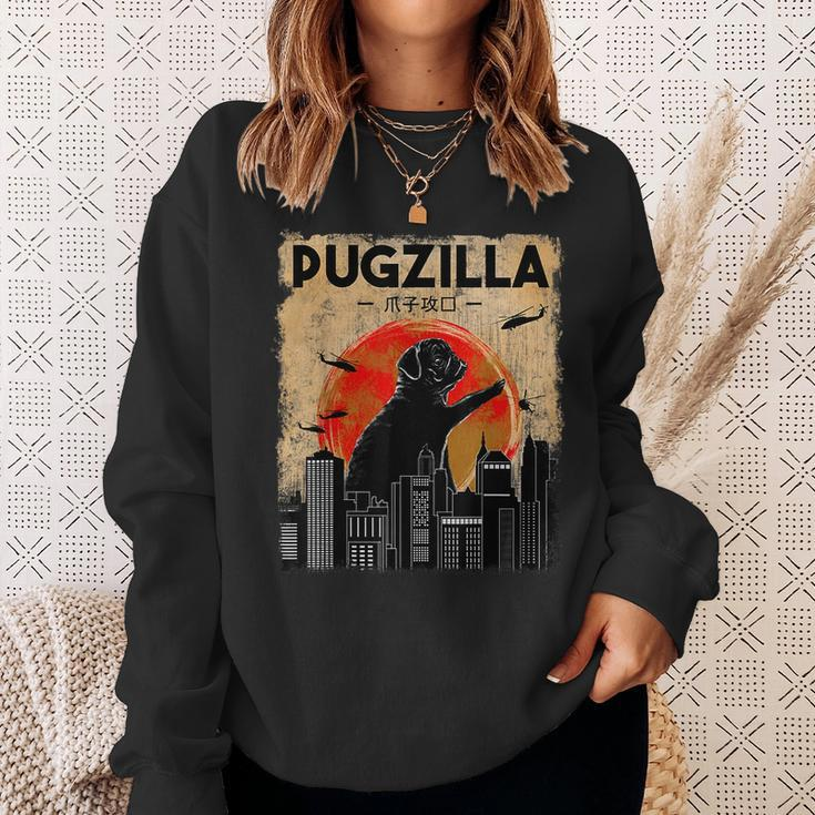 Pug Owner Pugzilla Dog Lover Pug Sweatshirt Gifts for Her