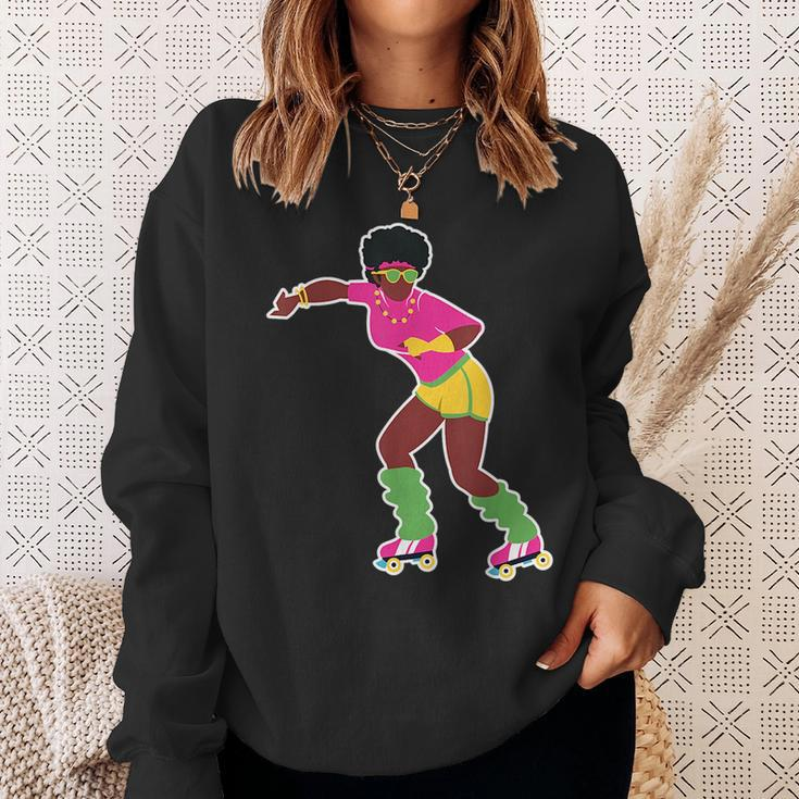 Funny Roller Skating Derby 70S 80S Skater Afro Girl Gifts Sweatshirt Gifts for Her