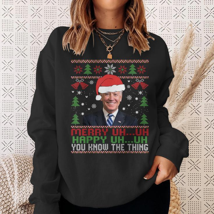 Santa Joe Biden Merry Uh Uh Christmas Ugly Sweatshirt Gifts for Her