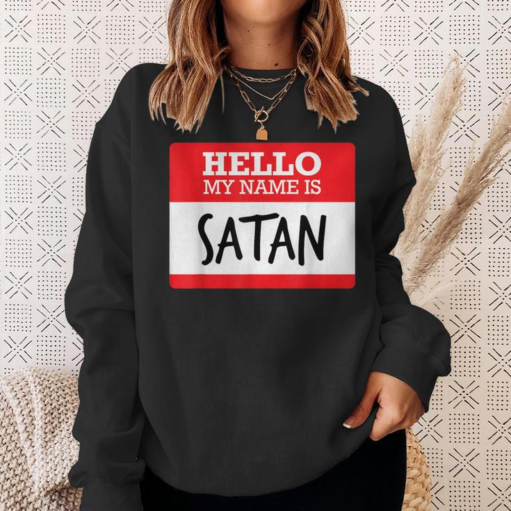Simple Hello My Name Is Satan CostumeSweatshirt Gifts for Her