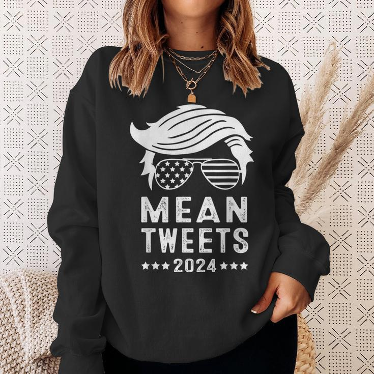 Funny Trump 2024 Mean Tweets 4Th Of July Sweatshirt Gifts for Her