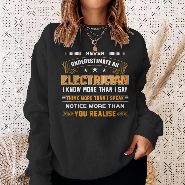 Never Underestimate Electrician Technician Engineer Sweatshirt Gifts for Her