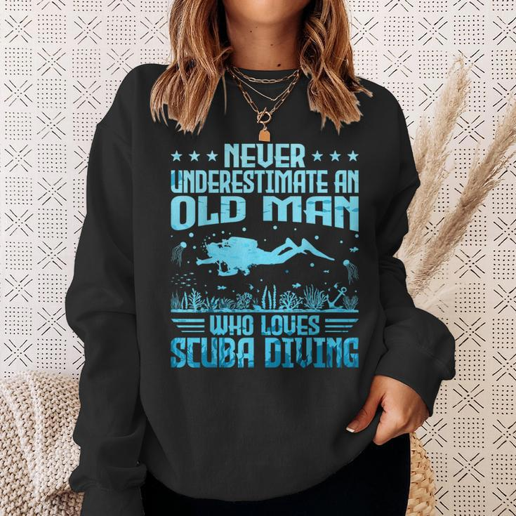 Never Underestimate An Old Man Who Loves Scuba Diving Sweatshirt Gifts for Her