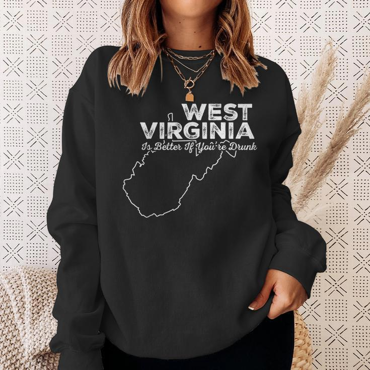 Funny West Virginia Offensive Roast Slogan Silhouette Offensive Funny Gifts Sweatshirt Gifts for Her