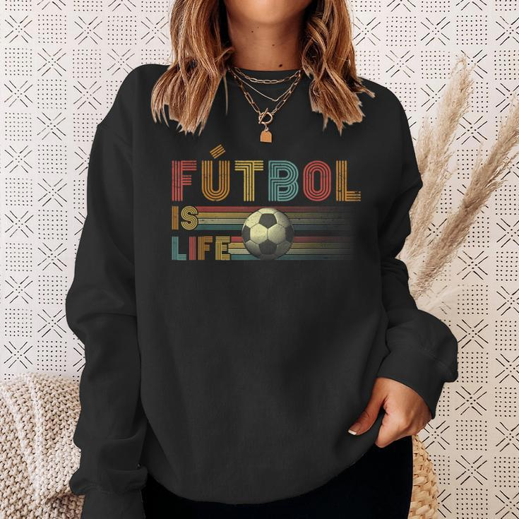 Futbol Is Life Football Lover Soccer Funny Vintage Sweatshirt Gifts for Her