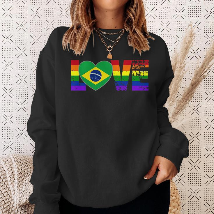 Gay Pride Brazilian Brazil Flag Sweatshirt Gifts for Her