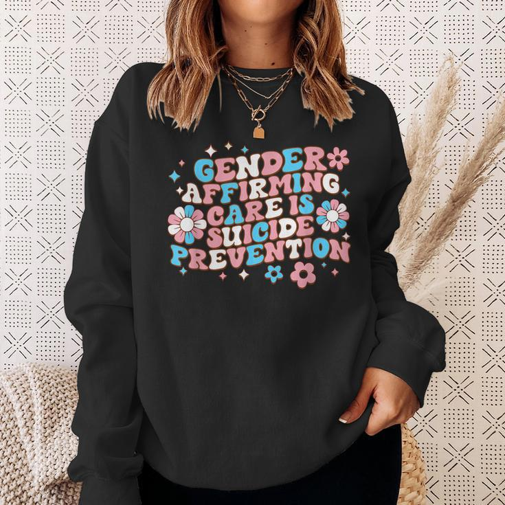 Gender Affirming Care Is Suicide Prevention Trans Rights Sweatshirt Gifts for Her