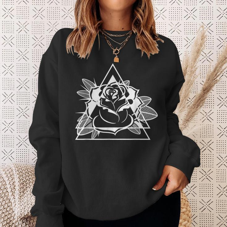 Geometric Rose Gardener Gardening Rose Sweatshirt Gifts for Her