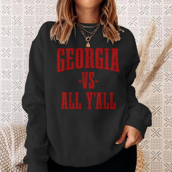Georgia Vs All Y'all The Peach State Vintage Pride Sweatshirt Gifts for Her