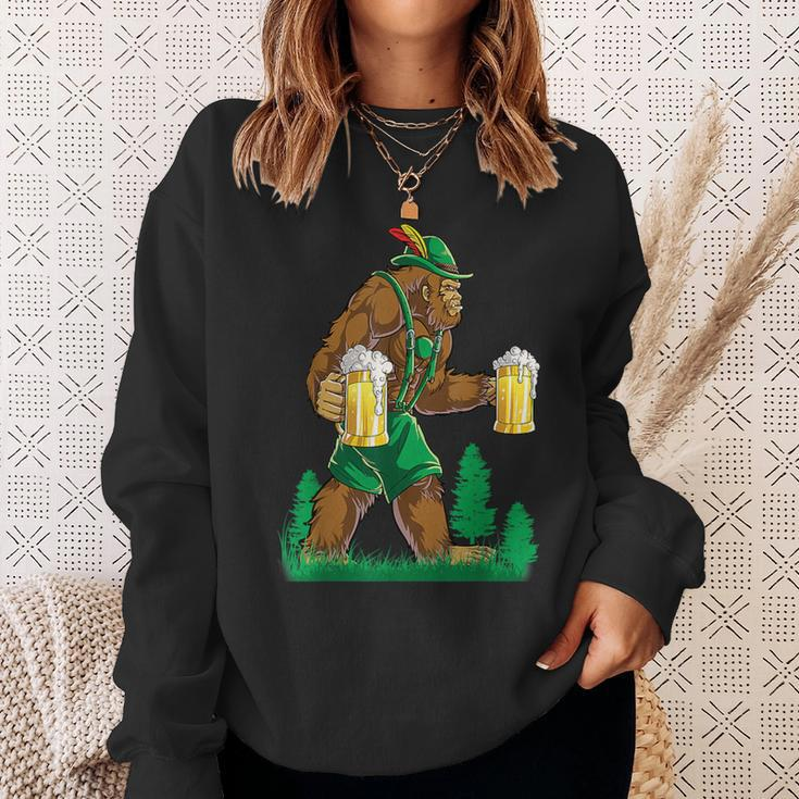 German Bigfoot Sasquatch Lederhose Oktoberfest Costume Sweatshirt Gifts for Her