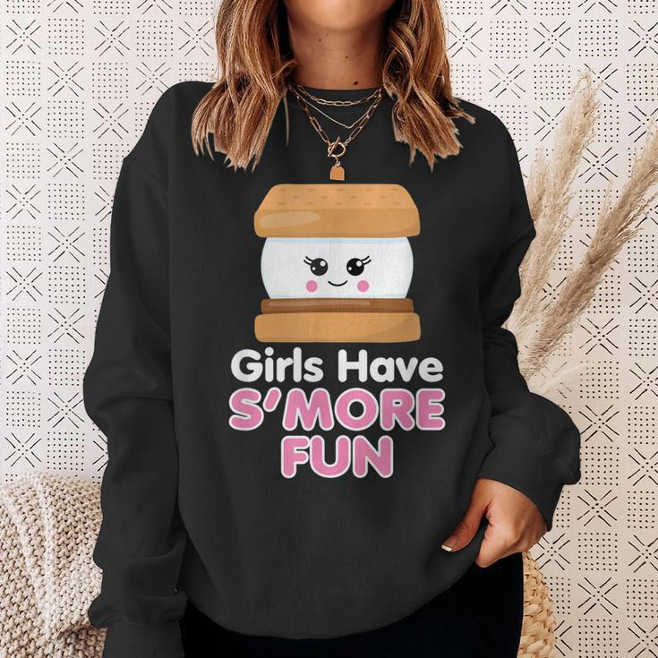 Girls Have Smore Fun Cute Camping Pun Girl Outdoors Gift Sweatshirt Gifts for Her