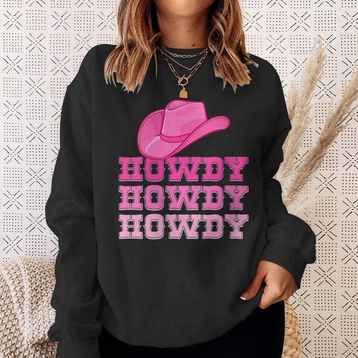 Girls Pink Howdy Cowgirl Western Country Rodeo Gift For Womens Sweatshirt Gifts for Her
