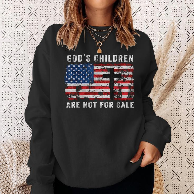 Gods Children Are Not For Sale American Flag Gods Children Sweatshirt Gifts for Her