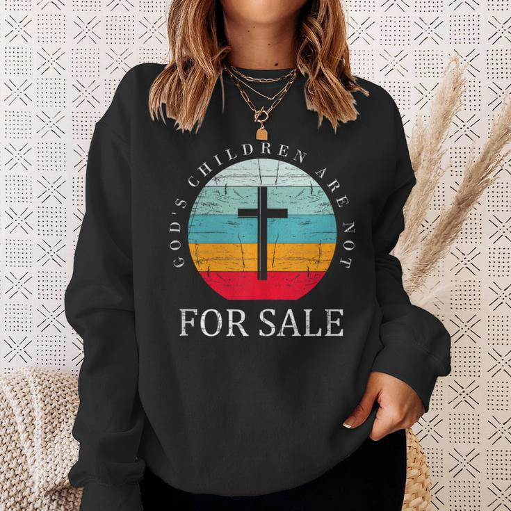 Gods Children Are Not For Sale Jesus Christian America Flag Sweatshirt Gifts for Her
