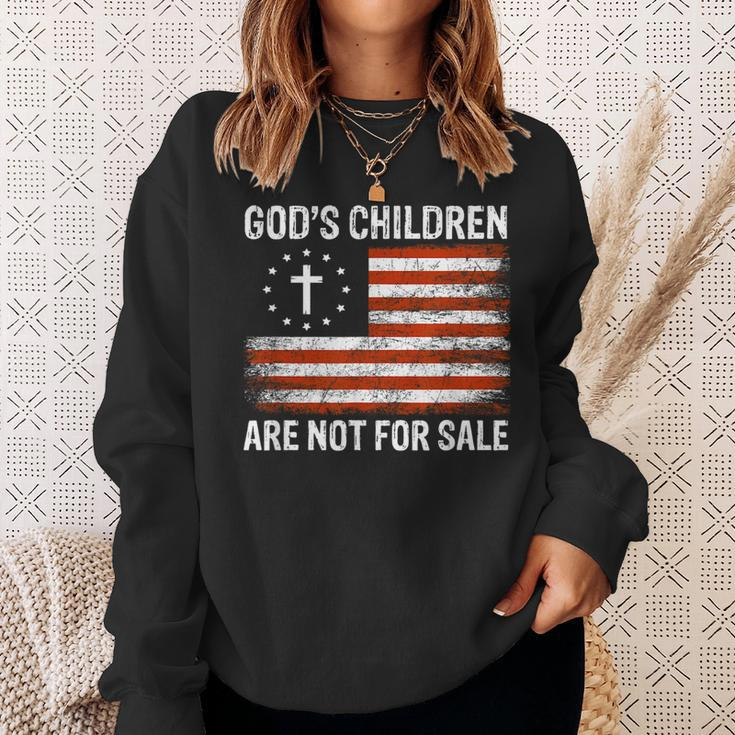 Gods Children Are Not For Sale Us Flag American Christian Christian Gifts Sweatshirt Gifts for Her