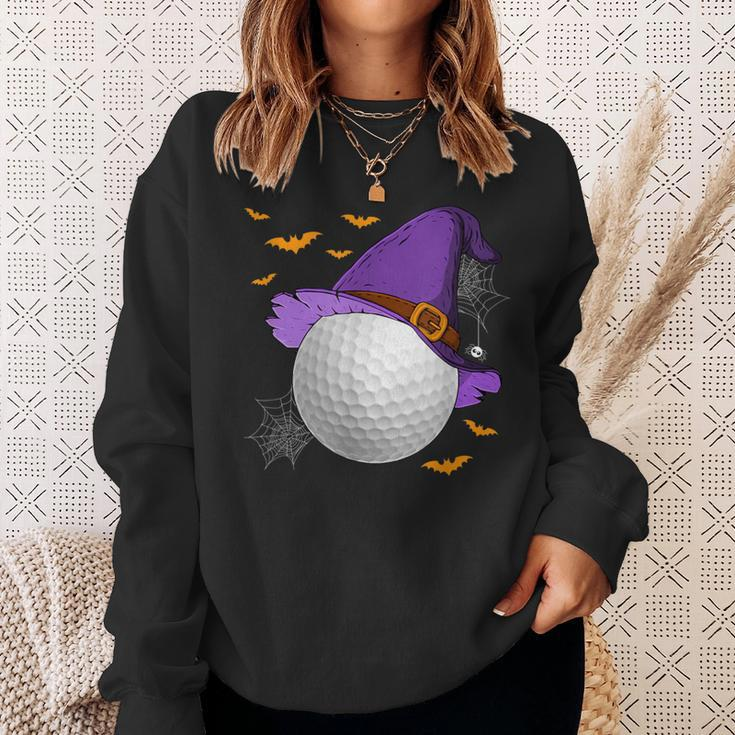 Golf Ball Witch Hat Pumpkin Spooky Halloween Costume Sweatshirt Gifts for Her