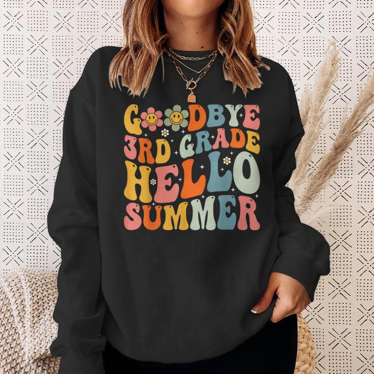 Goodbye 3Rd Grade Hello Summer Groovy Third Grade Graduate Sweatshirt Gifts for Her