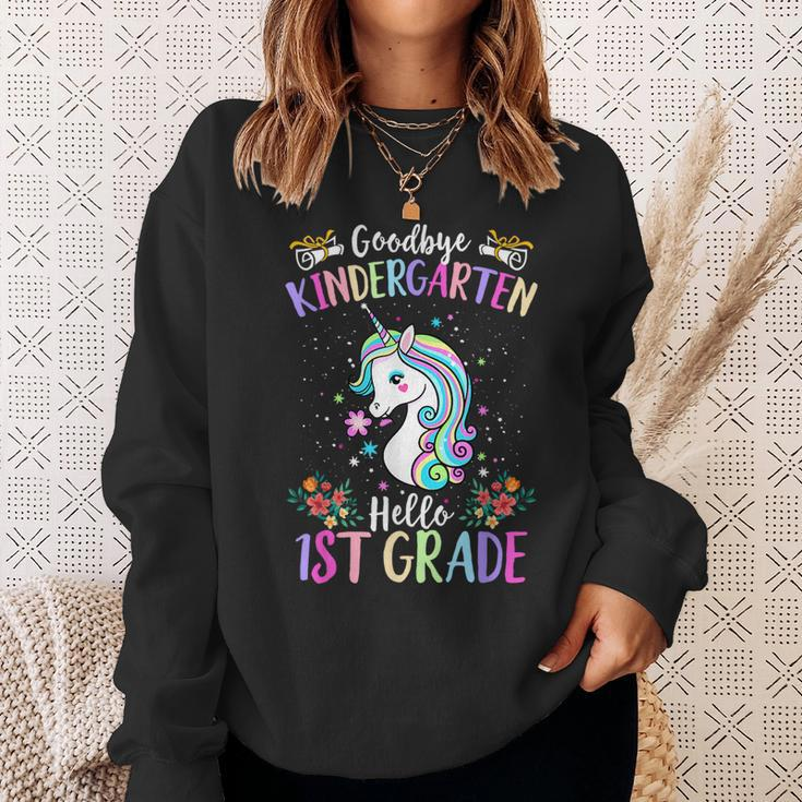 Goodbye Kindergarten Hello 1St Grade Unicorn Graduation Kid Sweatshirt Gifts for Her