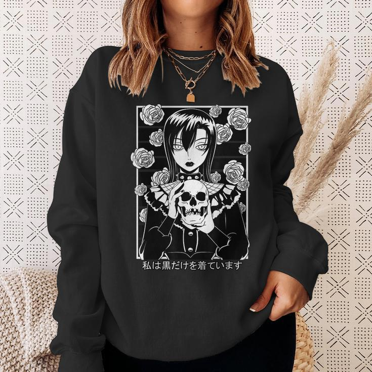 Goth Girl Skull Gothic Anime Aesthetic Horror Aesthetic Sweatshirt Gifts for Her