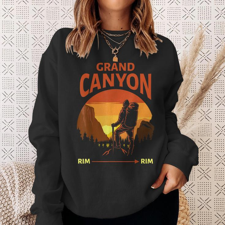 Grand Canyon National Park Rim Rim Retro Hiking Sweatshirt Gifts for Her