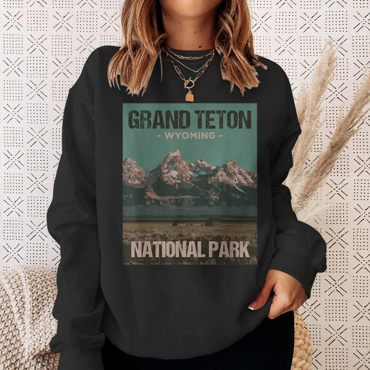 Grand Teton National Park Wyoming Poster Sweatshirt Gifts for Her