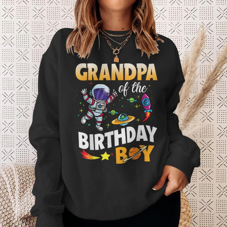 Grandpa Of The Birthday Boy Space Astronaut Birthday Family Sweatshirt Gifts for Her