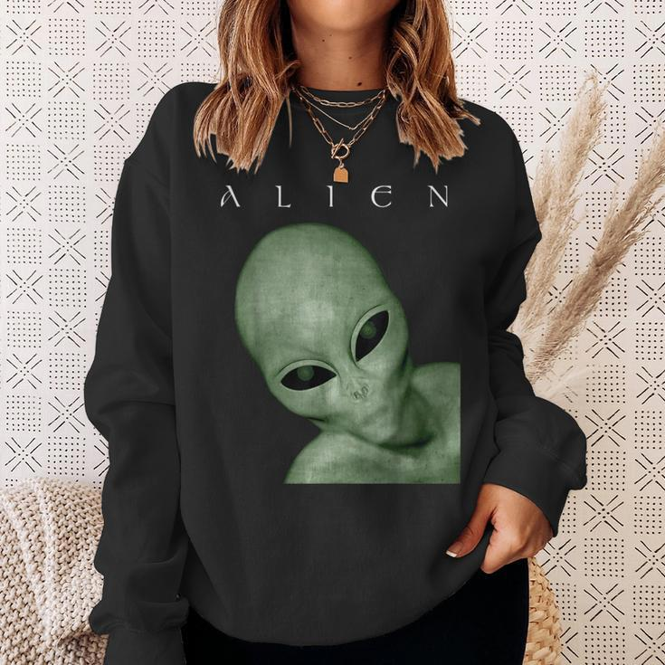 Green Alien Disclosure Realistic Grey Alien Believer Sci-Fi Sweatshirt Gifts for Her