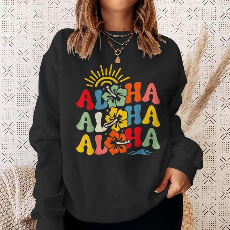 Groovy Aloha Hawaii Hawaiian Beach Summer Vacation Boy Girl Sweatshirt Gifts for Her