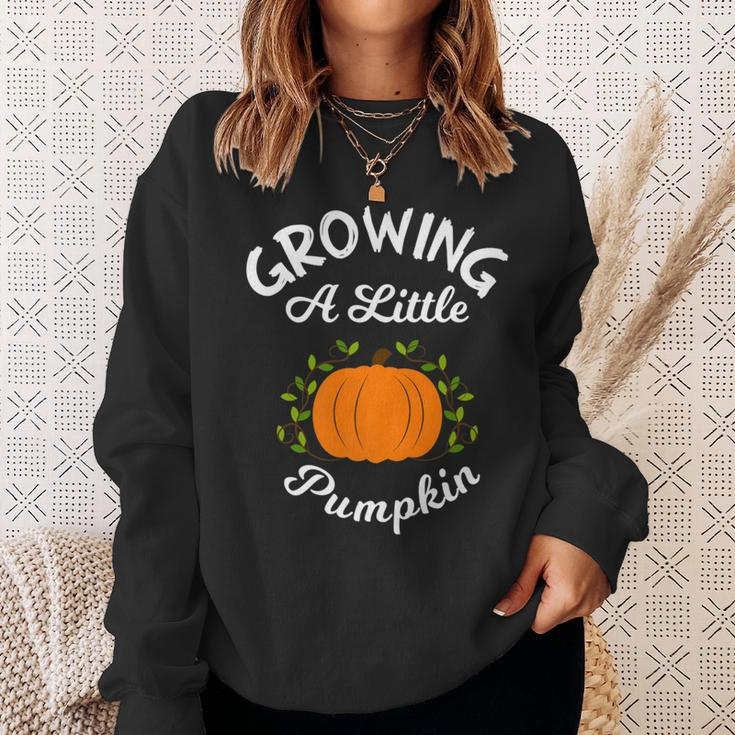 Growing A Little Pumpkin Thanksgiving Pregnancy Sweatshirt Gifts for Her
