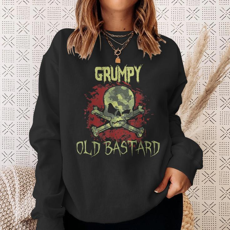 Grumpy Man Husband Grandpa Warning Grumpy Old Bastard Sweatshirt Gifts for Her