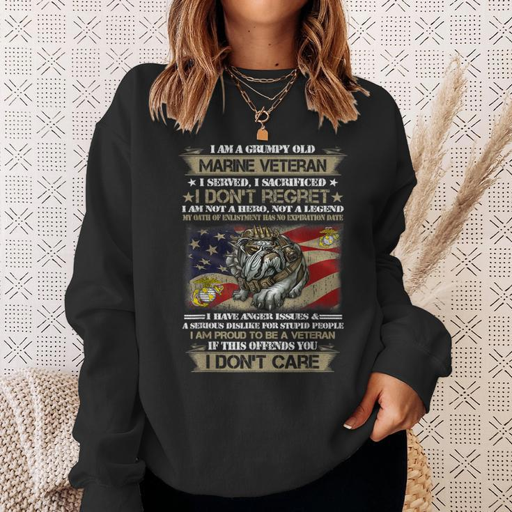 Grumpy Old Marine Veteran Not A Hero Not A Legend Sweatshirt Gifts for Her